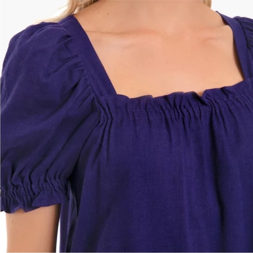 Tuckernuck Pomander Place Navy Darcy Dress Linen Cotton S - Picture 3 of 8